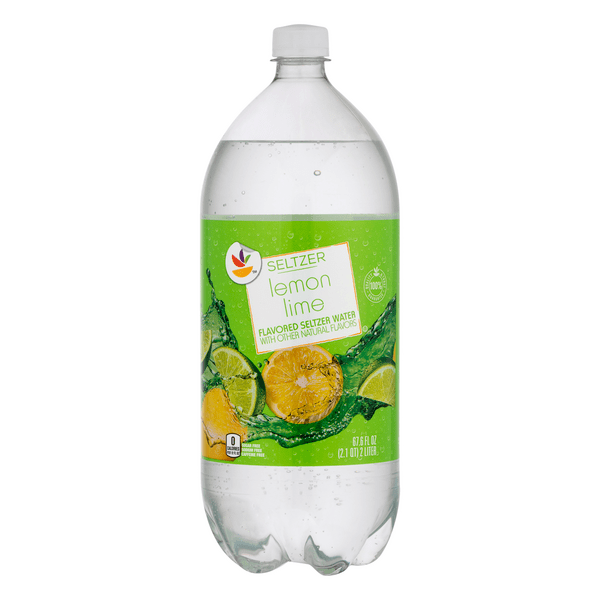 Save on Our Brand Seltzer Water Lemon Lime Order Online Delivery MARTIN'S