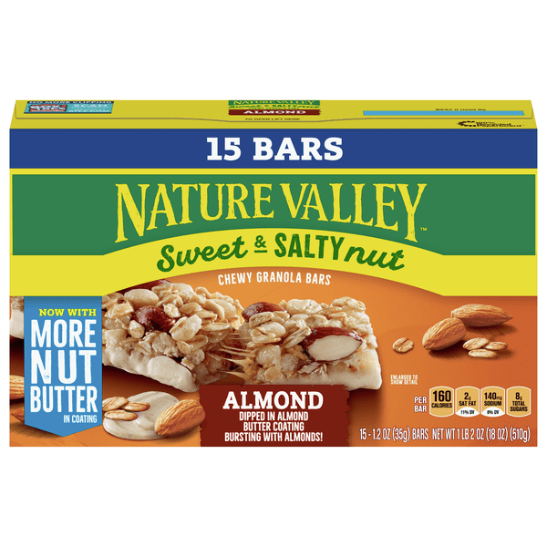 Save on Nature Valley Sweet & Salty Chewy Granola Bars Almond Family