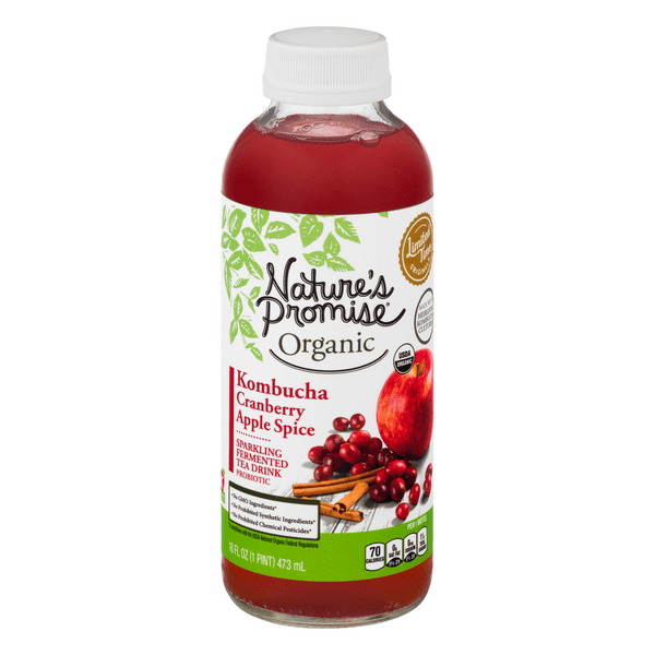 Save on Nature's Promise Organic Kombucha Cranberry Apple Spice Order