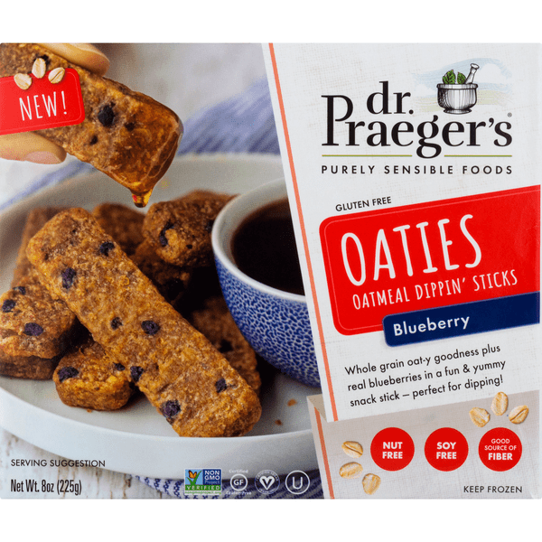 Save on Dr. Praeger's Oaties Oatmeal Dippin' Sticks Blueberry Gluten