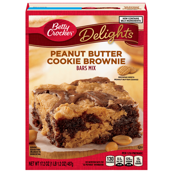 Save on Betty Crocker Delights Bars Mix Peanut Butter Cookie Brownie