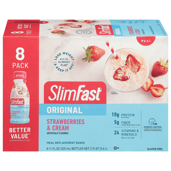 Save on SlimFast Original Meal Replacement Shakes Strawberries & Cream 8 pk Order Online