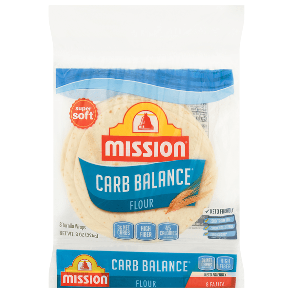 Save on Mission Carb Balance Super Soft Fajita Flour Tortilla Wraps 8