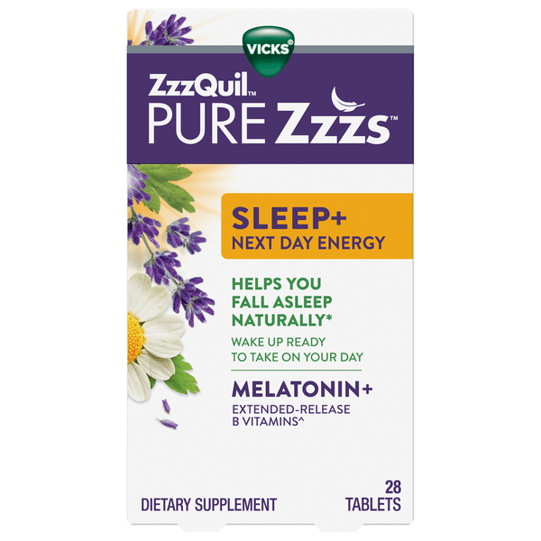 Save on Vicks ZzzQuil Pure Zzzs Sleep+ Next Day Energy Melatonin