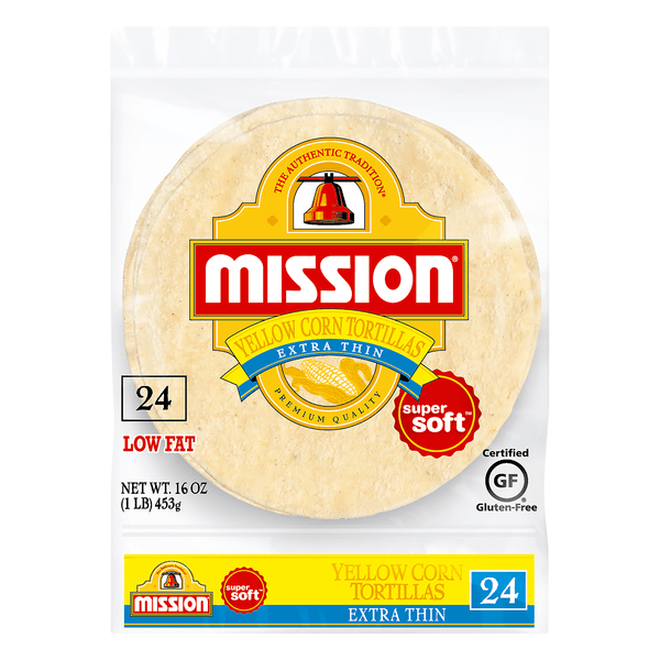 Save on Mission Yellow Corn Tortillas Extra Thin Gluten Free 24 ct