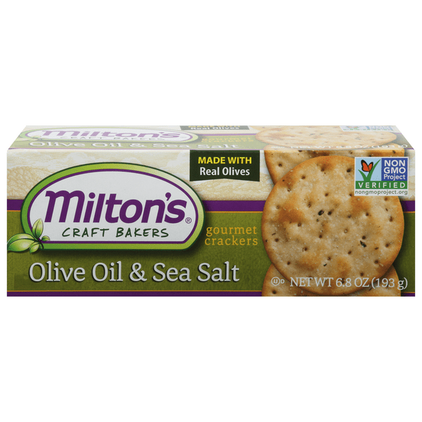 Save on Milton's Craft Bakers Gourmet Crackers Olive Oil & Sea Salt