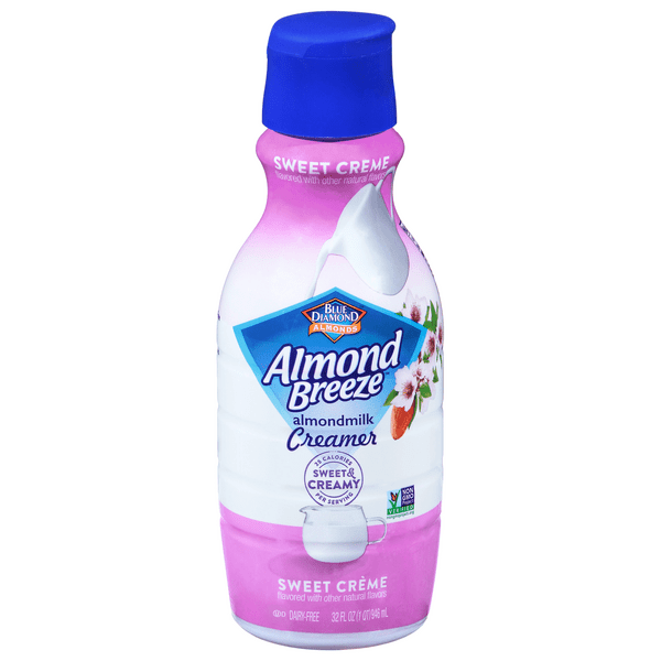 Save on Almond Breeze Sweet Creme Flavored Almondmilk Coffee Creamer