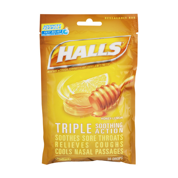 Save on Halls Cough Drops Menthol Honey Lemon Order Online Delivery