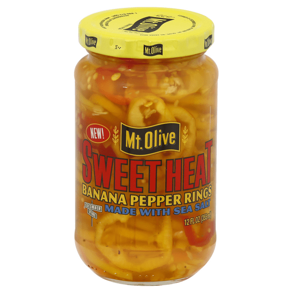 Save on Mt. Olive Sweet Heat Banana Pepper Rings Made with Sea Salt