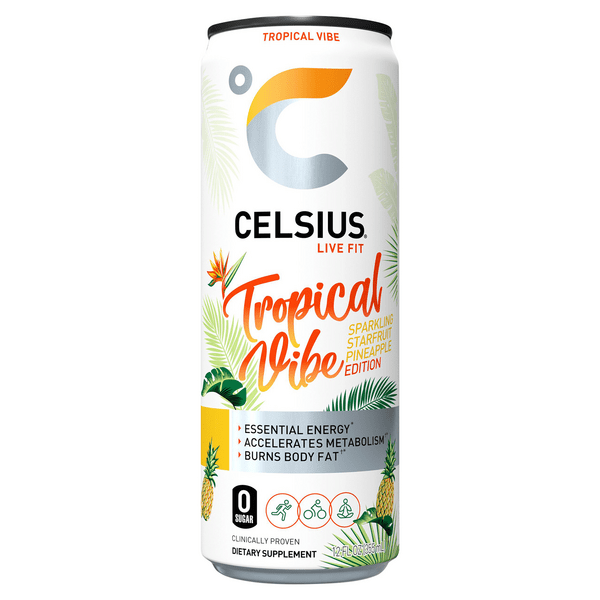 Save on Celsius Live Fit Tropical Vibe Sparkling Starfruit Pineapple