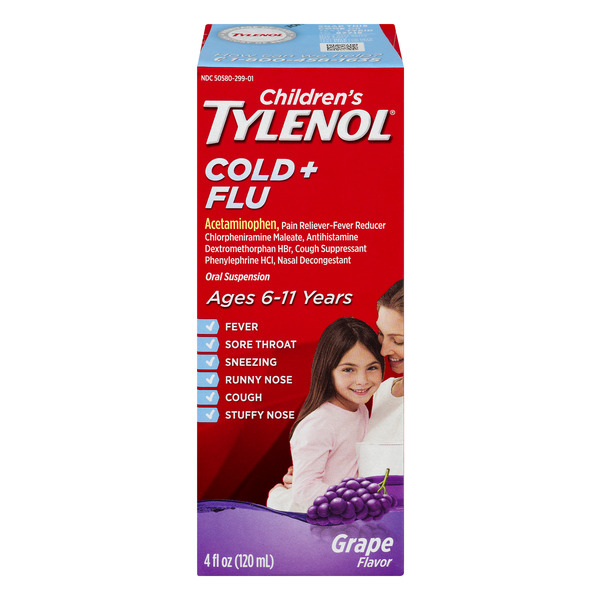 Save on Tylenol Children's Cold + Flu Oral Suspension Grape Liquid Order Online Delivery GIANT