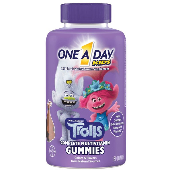 Save on One a Day Kids Complete Multivitamin Gummies Trolls Order