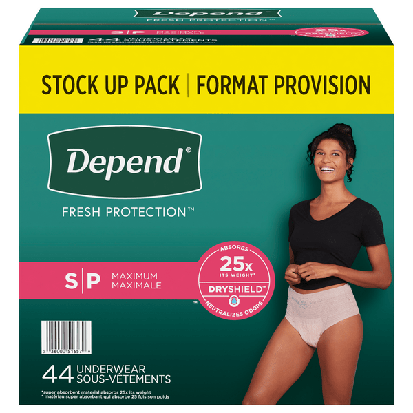 Save on Depend Women's Fresh Protection Incontinence Underwear Maximum