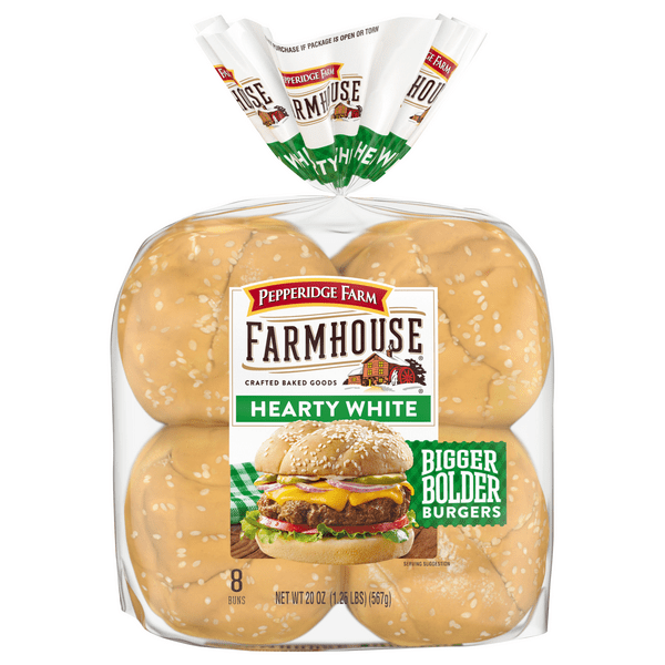 Save on Pepperidge Farm Farmhouse Hearty White Hamburger Buns 8 ct