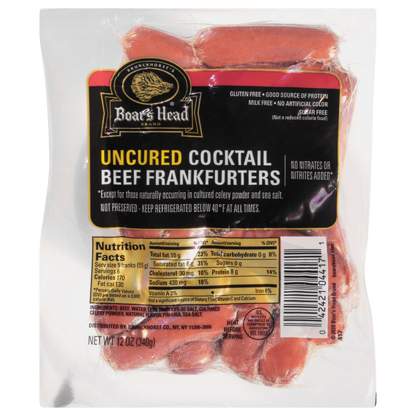 Save on Boar's Head Deli Beef Franks Cocktail apx 30 ct Order Online