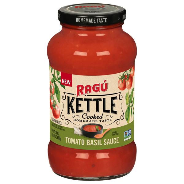 Save on RAGU Homemade Taste Kettle Cooked Tomato Basil Pasta Sauce
