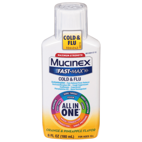 Save on Mucinex FastMax Cold & Flu All in One Orange & Pineapple