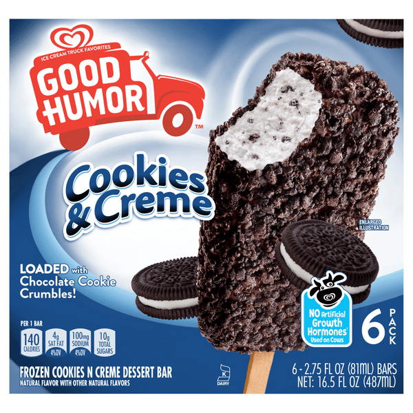 Save on Good Humor Cookies & Creme Frozen Dessert Bars 6 ct Order