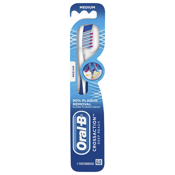 Save on OralB Crossaction Deep Reach Toothbrush Medium Head Order
