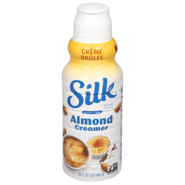 Save on Silk Dairy Free Creme Brulee Flavored Almondmilk Coffee Creamer
