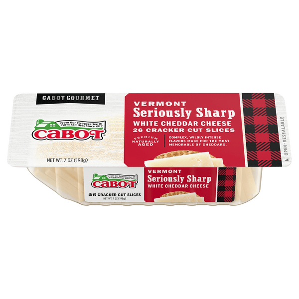 Save on Cabot Vermont Seriously Sharp White Cheddar Cracker Cut Slices