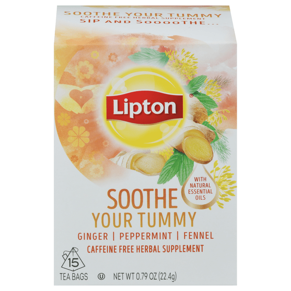 Save on Lipton Soothe Your Tummy Tea Bags Ginger Peppermint Fennel Caffeine Free Order Online