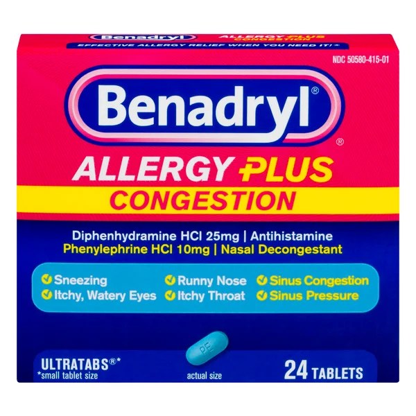 Save on Benadryl Allergy Plus Congestion Antihistamine Nasal