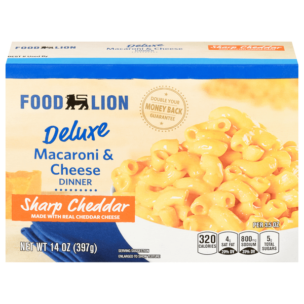 Save on Food Lion Deluxe Macaroni & Cheese Dinner Sharp Cheddar Order
