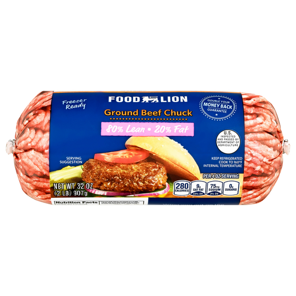 Save on Food Lion Ground Beef Chuck 80 Lean 20 Fat Order Online Delivery Food Lion