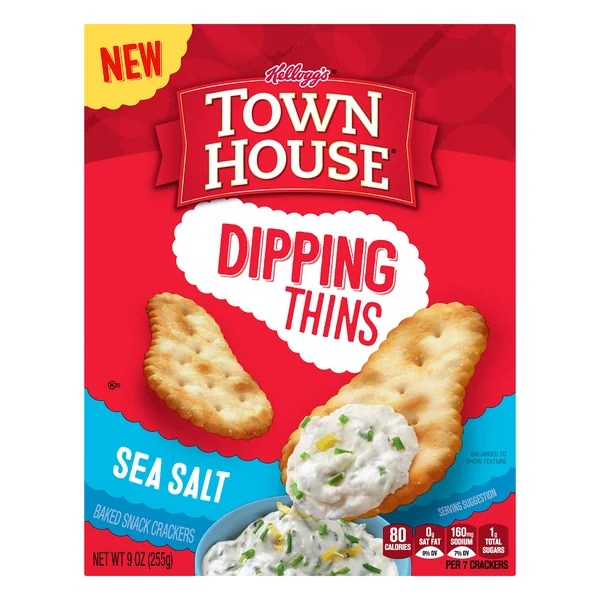 Save on Kellogg's Town House Dipping Thins Crackers Sea Salt Order