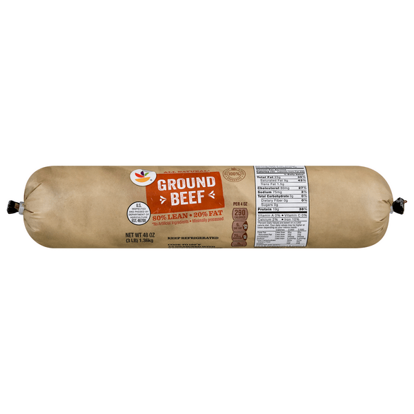 Save on Our Brand Ground Beef 80 Lean Roll Fresh Order Online Delivery