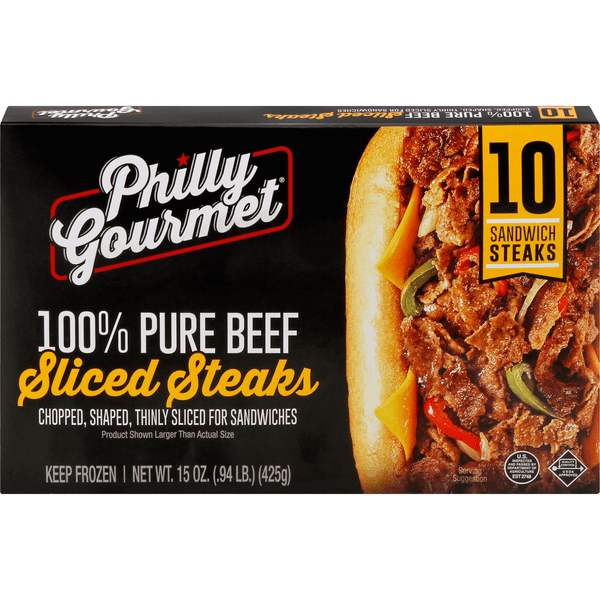 Save on PhillyGourmet 100 Pure Beef Steaks Sliced Frozen 10 ct
