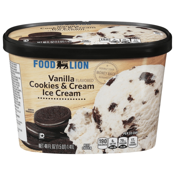 Save on Food Lion Vanilla Cookies & Cream Ice Cream Order Online