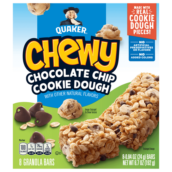 Save on Quaker Chewy Granola Bars Chocolate Chip Cookie Dough 8 ct