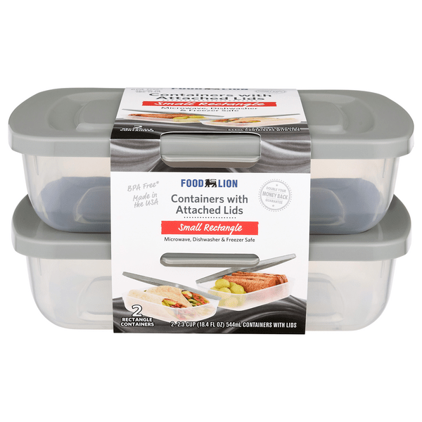 Save on Food Lion Food Storage Container with Attached Lid Rectangle