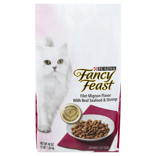 Save on Fancy Feast Dry Cat Food Filet Mignon Flavor with Seafood
