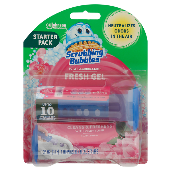 Save on Scrubbing Bubbles Fresh Gel Floral Toilet Cleaning Stamp Starter Pack Order Online