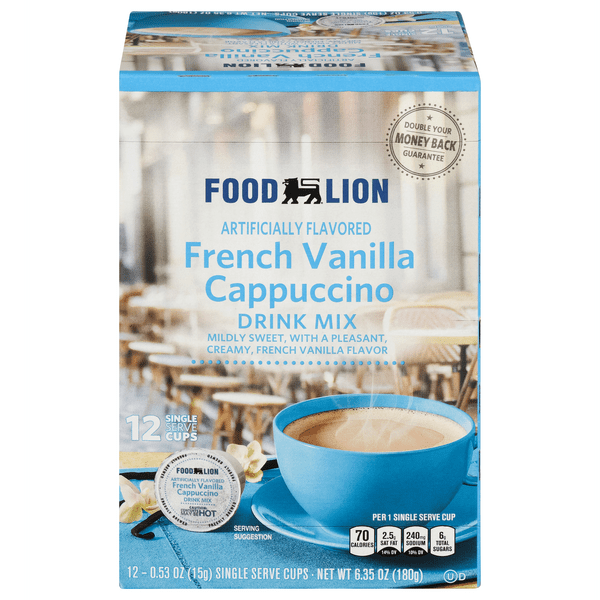 Save on Food Lion French Vanilla Cappuccino Drink Mix Single Serve Cups Order Online Delivery