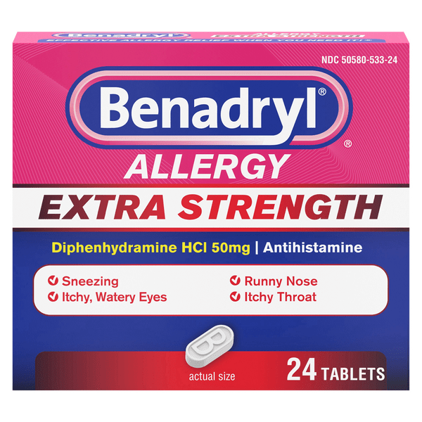 Save on Benadryl Allergy Relief Antihistamine Extra Strength Tablets