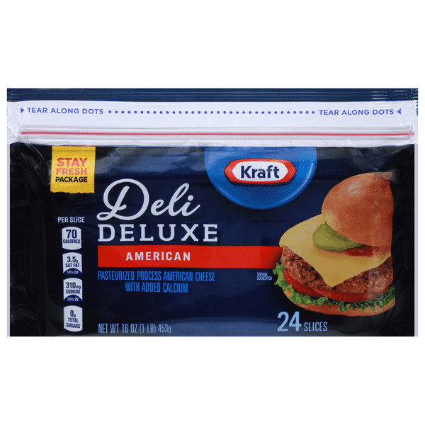 Save on Kraft Deli Deluxe American Cheese Slices 24 ct Order Online