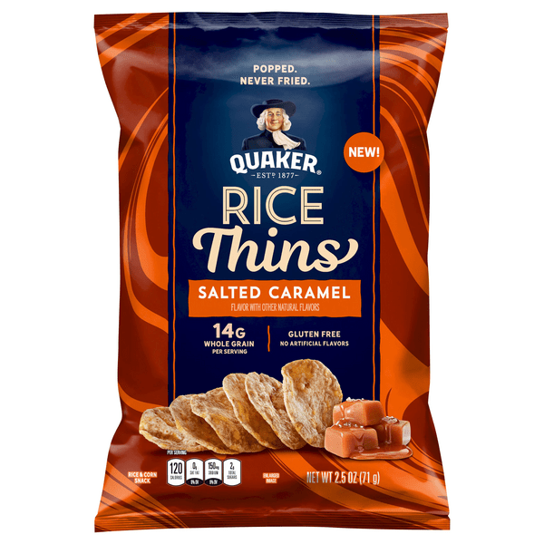 Save on Quaker Rice Thins Rice & Corn Snack Salted Caramel Order Online