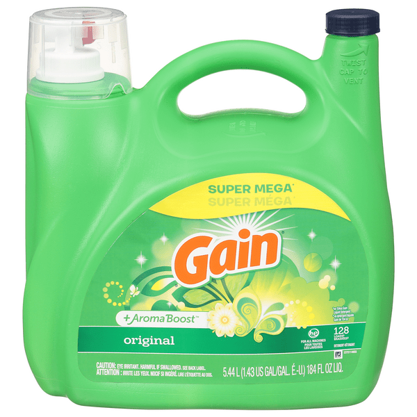 Save on Gain + Aroma Boost Liquid Laundry Detergent Original Super Mega Order Online Delivery
