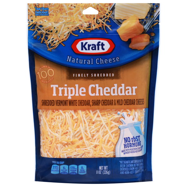 Save on Kraft Triple Cheddar Cheese Finely Shredded Natural Order