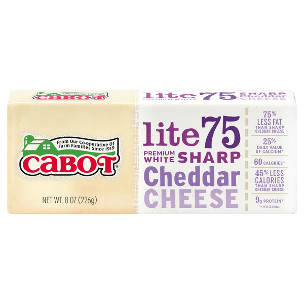 Save on Cabot Vermont Lite75 Cheese Cheddar White Chunk Order Online