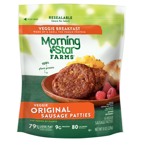 Save on MorningStar Farms Plant Protein Veggie Breakfast Sausage