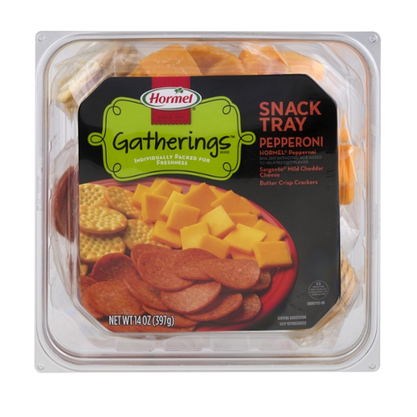 Save on Hormel Gatherings Pepperoni & Cheese Snack Tray Order Online