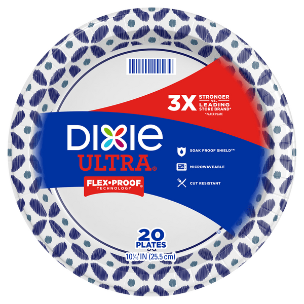 Save on Dixie Ultra Paper Plates Soak Proof Shield Decorated 10 1/16
