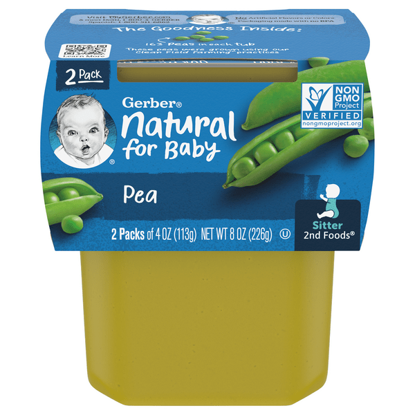 Save on Gerber Natural for Baby Stage 2 Food Pea 2 ct Order Online
