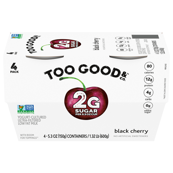Save on Too Good & Co. Low Sugar Low Fat Black Cherry Greek Yogurt Cup