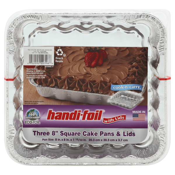 Save on HandiFoil ECOFoil Square Cake Pans & Lids 8 Inch Order Online Delivery Stop & Shop